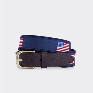 Vineyard Vines Boys' American Flag Canvas Club Belt
